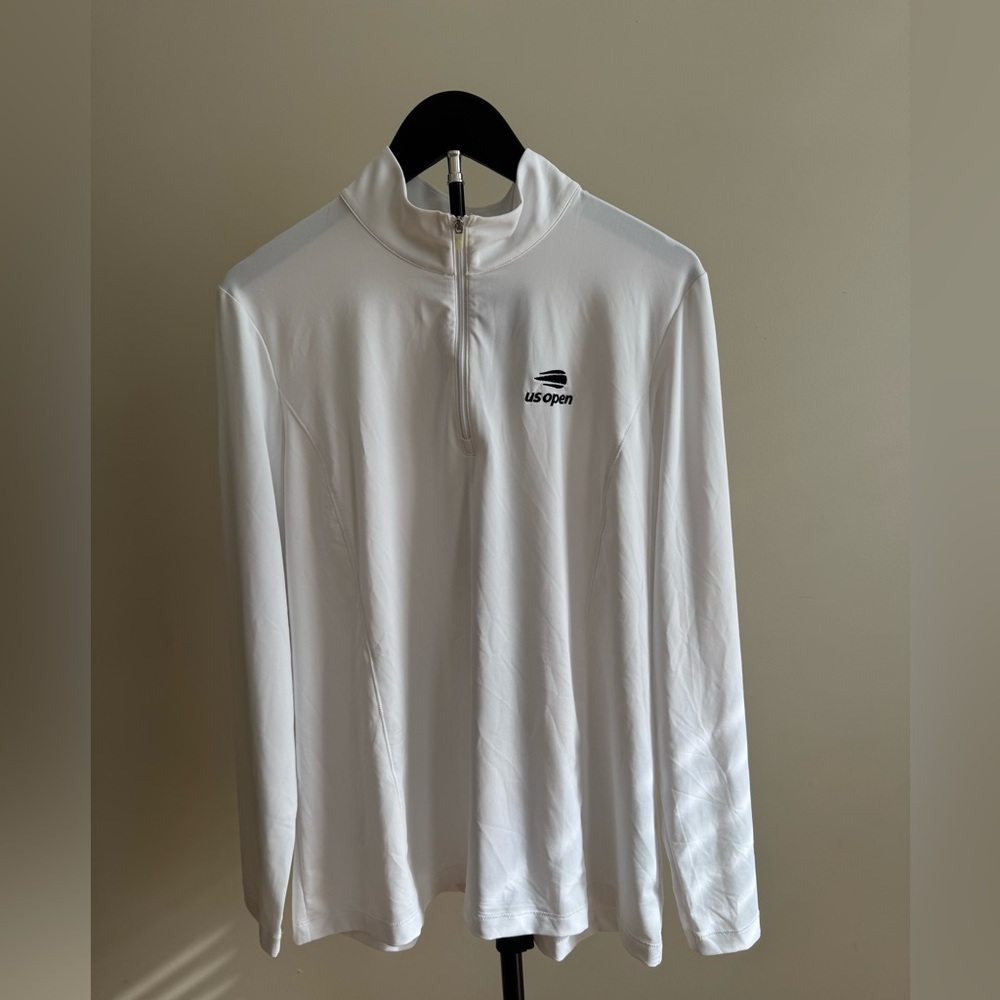 White US Open Woman’s Mock Polo Quarter-Zip Pullover Size XL